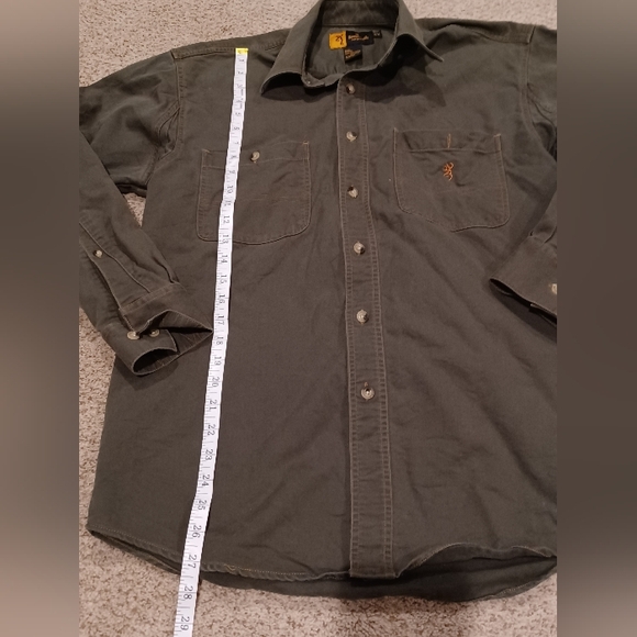 Men's Browning Heavy Duty Long-sleeved Button-down Shirt Size M - Picture 4 of 8